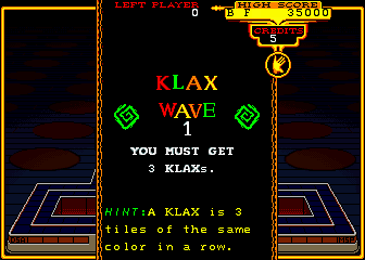 Klax (Arcade) screenshot: Wave 1.