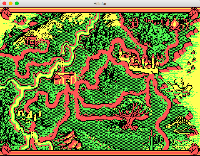 Dungeons & Dragons: Forgotten Realms - The Archives Collection 2 (Macintosh) screenshot: Hillsfar - Map (CGA)