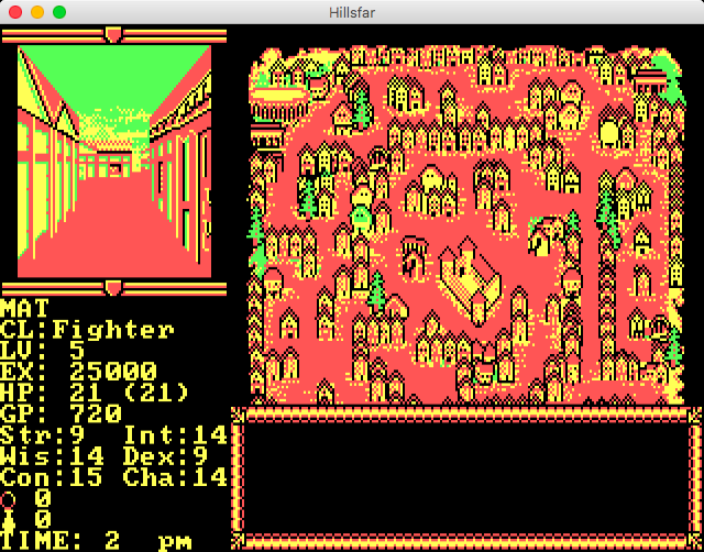Dungeons & Dragons: Forgotten Realms - The Archives Collection 2 (Macintosh) screenshot: Hillsfar - The city of Hillsfar (CGA)