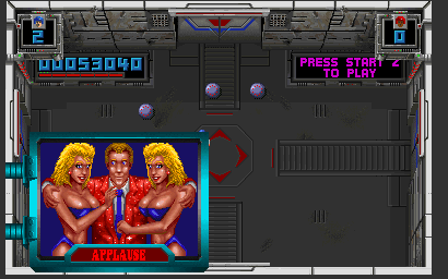 Smash T.V. (Arcade) screenshot: Time for advertising