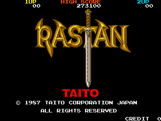 Rastan (Arcade) screenshot: Title screen
