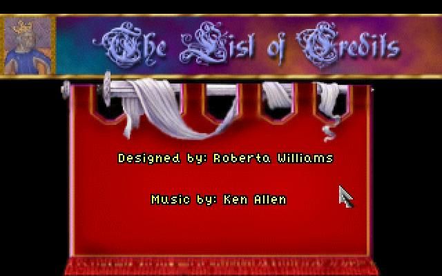 King's Quest: Quest for the Crown (Windows) screenshot: Ingame Credits