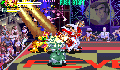 Battle Circuit (Arcade) screenshot: Fake Elvis