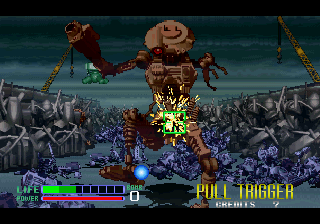 Alien³: The Gun (Arcade) screenshot: Corporation's robot