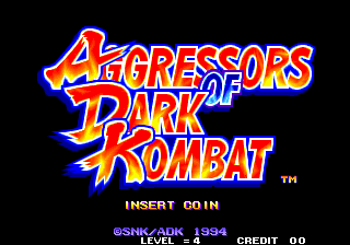 Aggressors of Dark Kombat (Arcade) screenshot: Title Screen.