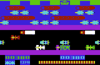 Jumpin' Jack (VIC-20) screenshot: Run over by a car