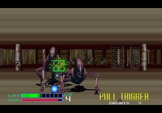 Alien³: The Gun (Arcade) screenshot: 1 alien was in the movie. In game - shoot, shoot, shoot!