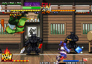 Samurai Shodown V Special (Arcade) screenshot: Long battle fall