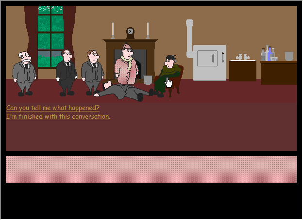 Lozenge and Hampshire: The Case of the Curious Odor (Browser) screenshot: The dialogue is rather standard.