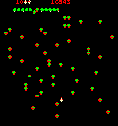 Centipede (Arcade) screenshot: Game starts