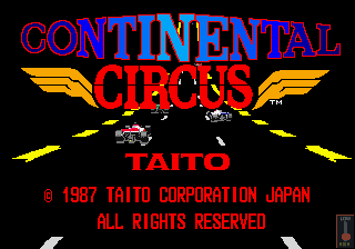 Continental Circus (Arcade) screenshot: Title Screen.
