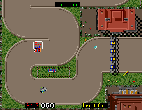Hot Rod (Arcade) screenshot: Lose gas if you fall behind.