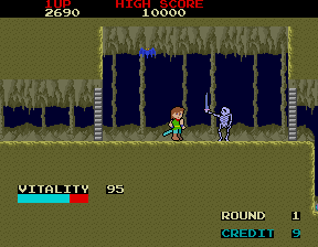 Dragon Buster (Arcade) screenshot: Skeleton