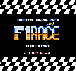 Famicom Grand Prix: F1 Race (NES) screenshot: The majestic title screen.