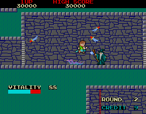 Dragon Buster (Arcade) screenshot: Green mage