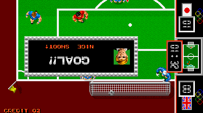 Fighting Soccer (Arcade) screenshot: Goal!