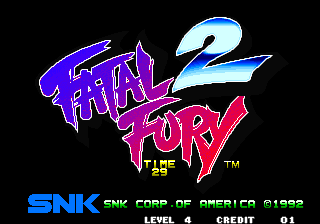 Fatal Fury 2 (Arcade) screenshot: Title screen