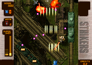 Strikers 1945 Plus (Arcade) screenshot: Armoured train