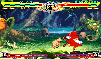 Darkstalkers 3 (Arcade) screenshot: Surprised Rikuo