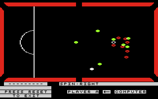 On Cue (Atari 8-bit) screenshot: Pool - spin selection