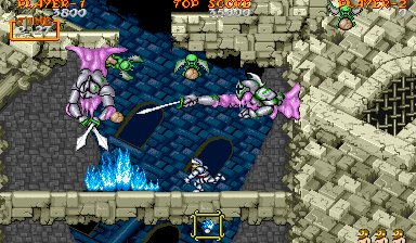 Ghouls 'N Ghosts (Arcade) screenshot: Hard situation