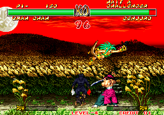 Samurai Shodown II (Arcade) screenshot: Death form above