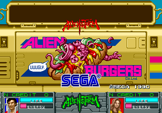 Alien Storm (Arcade) screenshot: The logo is creepy