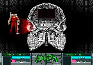 Alien Storm (Arcade) screenshot: Choosing the character