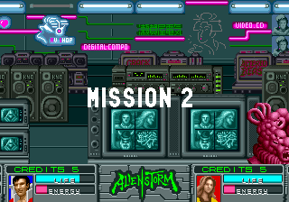 Alien Storm (Arcade) screenshot: Starting mission 2