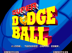 Super Dodge Ball (Arcade) screenshot: Title screen (US version).