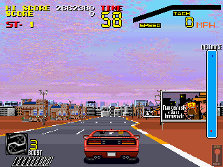 S.C.I.: Special Criminal Investigation (Arcade) screenshot: Let's Go Mr Driver.
