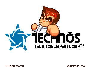Super Dodge Ball (Arcade) screenshot: The classic Technos logo.