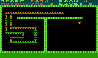 Nerm of Bemer (Atari 8-bit) screenshot: Whoops - don't bite your own tail
