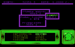 Wyprawy Kupca (Atari 8-bit) screenshot: Gambling in casino