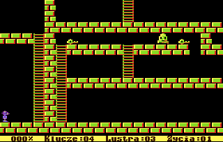 Trisz Divinis (Atari 8-bit) screenshot: Brick part of the maze
