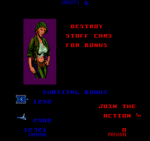 Sarge (Arcade) screenshot: Mission completed