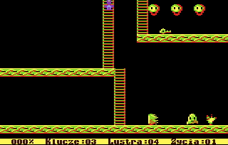 Trisz Divinis (Atari 8-bit) screenshot: Climbing down