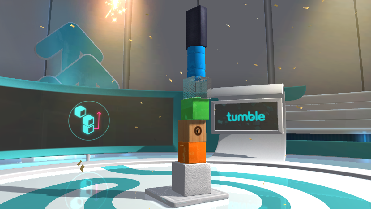 Tumble (PlayStation 3) screenshot: So I built a tower and got some fireworks for that