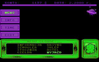 Wyprawy Kupca (Atari 8-bit) screenshot: New city arrival options