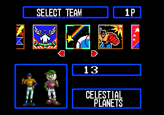 Baseball Stars Professional (Arcade) screenshot: Team Select.