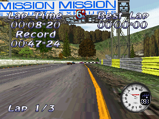 All Star Racing (PlayStation) screenshot: Garrett Hills track