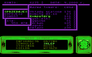 Wyprawy Kupca (Atari 8-bit) screenshot: Buying legal goods
