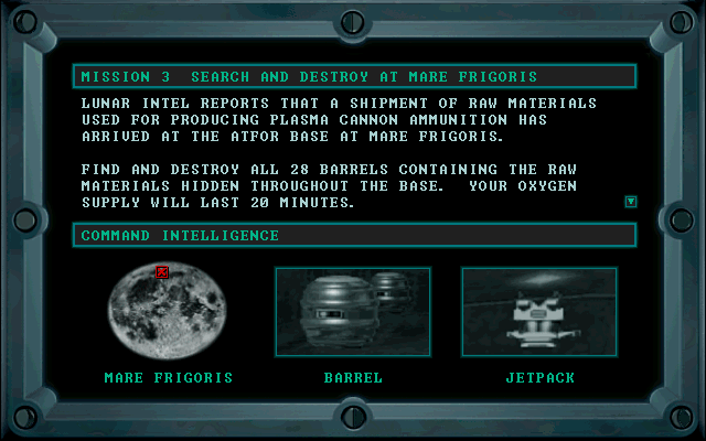 Rebel Moon Rising (Windows) screenshot: <i>Rebel Moon Rising</i> would be incomplete without destructible barrels. Here they make an appearance as important mission objectives.