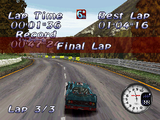 All Star Racing (PlayStation) screenshot: Final Lap
