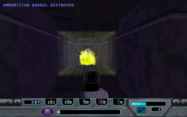 Rebel Moon Rising (Windows) screenshot: Barrel destroyed, more twenty-something to go!
