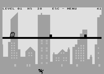 Line Runner (Atari 8-bit) screenshot: R.I.P. icon