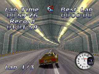 All Star Racing (PlayStation) screenshot: Tunnel