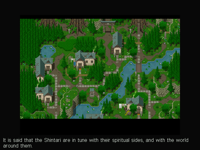 Neophyte: The Spirit Master (Windows) screenshot: A bit of backstory which shows Neika's village.