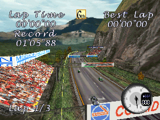 All Star Racing (PlayStation) screenshot: Mountain Chase track
