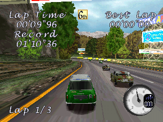 All Star Racing (PlayStation) screenshot: Belling v2 - Hillside Circuit